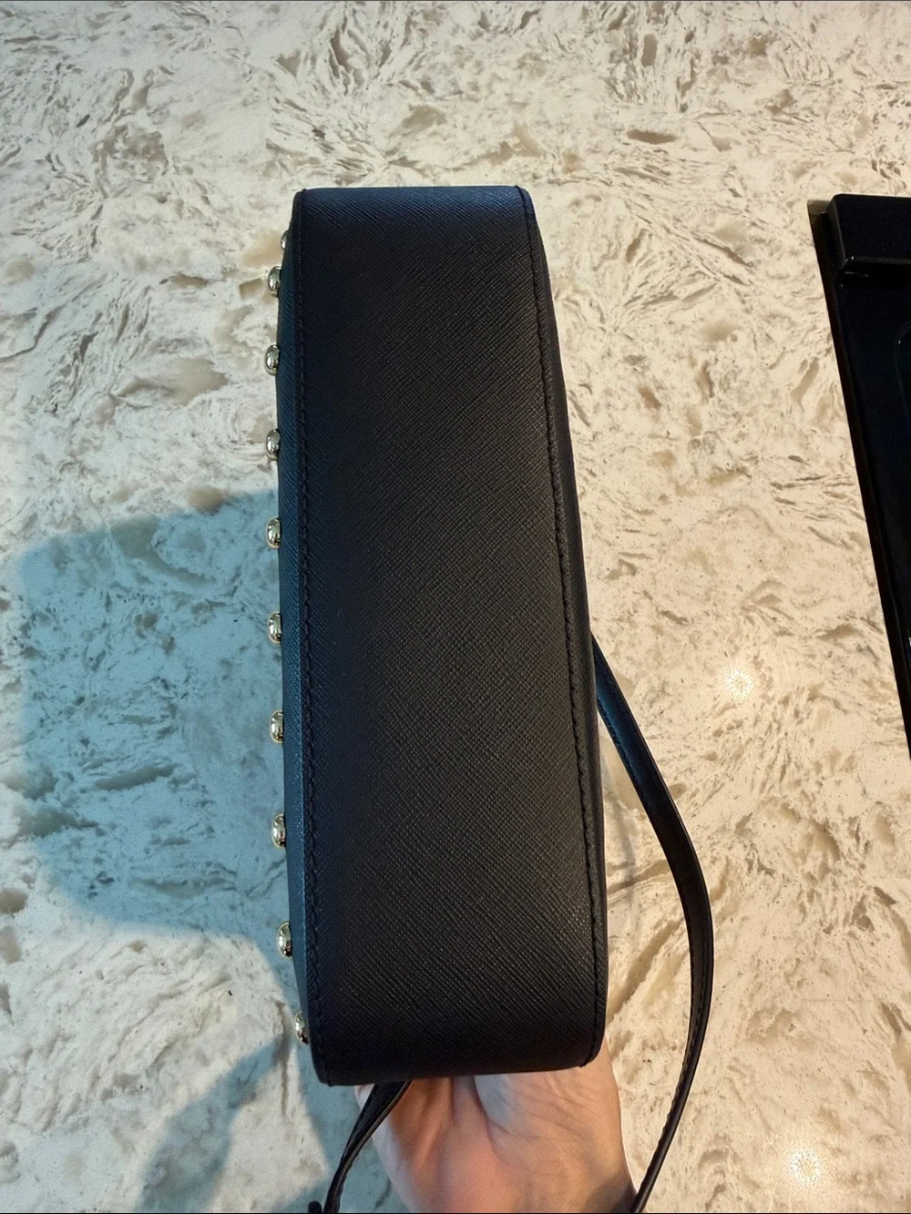 Michael Kors Black Shoulder Bag with Gold Studs